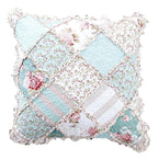 DaDa Bedding Patchwork Hint of Mint Floral Cotton Patchwork Euro Pillow Cover DaDalogy Bedding Collection