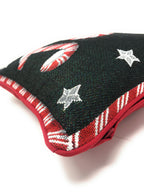 DaDa Bedding Peppermint Joy Stars Red Black Tapestry Throw Pillow Cover - 16” x 16” (12904) DaDalogy Bedding Collection
