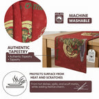 DaDa Bedding Red Santa Claus Christmas Tree Woven Tapestry Dining Table Runner (17615) DaDalogy Bedding Collection