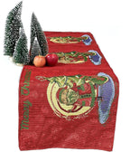 DaDa Bedding Red Santa Claus Christmas Tree Woven Tapestry Dining Table Runner (17615) DaDalogy Bedding Collection