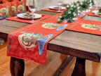 DaDa Bedding Red Santa Claus Christmas Tree Woven Tapestry Dining Table Runner (17615) DaDalogy Bedding Collection