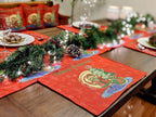 DaDa Bedding Red Santa Claus Christmas Tree Woven Tapestry Dining Table Runner (17615) DaDalogy Bedding Collection