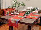 DaDa Bedding Red Santa Claus Christmas Tree Woven Tapestry Dining Table Runner (17615) DaDalogy Bedding Collection