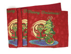 DaDa Bedding Red Santa Claus Christmas Tree Woven Tapestry Dining Table Runner (17615) DaDalogy Bedding Collection