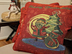 DaDa Bedding Red Santa Claus Christmas Woven Tapestry Throw Pillow Cover - 16" x 16" (17615) DaDalogy Bedding Collection