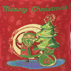 DaDa Bedding Red Santa Claus Christmas Woven Tapestry Throw Pillow Cover - 16" x 16" (17615) DaDalogy Bedding Collection