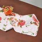 DaDa Bedding Romantic Roses Pink White Lovely Floral Quilted Dining Table Runner (879) DaDalogy Bedding Collection