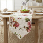DaDa Bedding Romantic Roses Pink White Lovely Floral Quilted Dining Table Runner (879) DaDalogy Bedding Collection