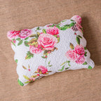 DaDa Bedding Romantic Roses Spring Floral Pink Scalloped Pillow Sham 1-Piece (JHW879) DaDalogy Bedding Collection