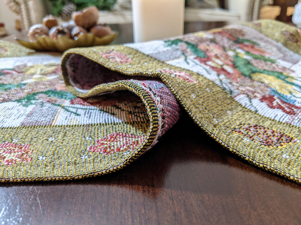 DaDa Bedding Rustic Floral Bouquet Lights Holiday Tapestry Dining Table Runner (6068) DaDalogy Bedding Collection