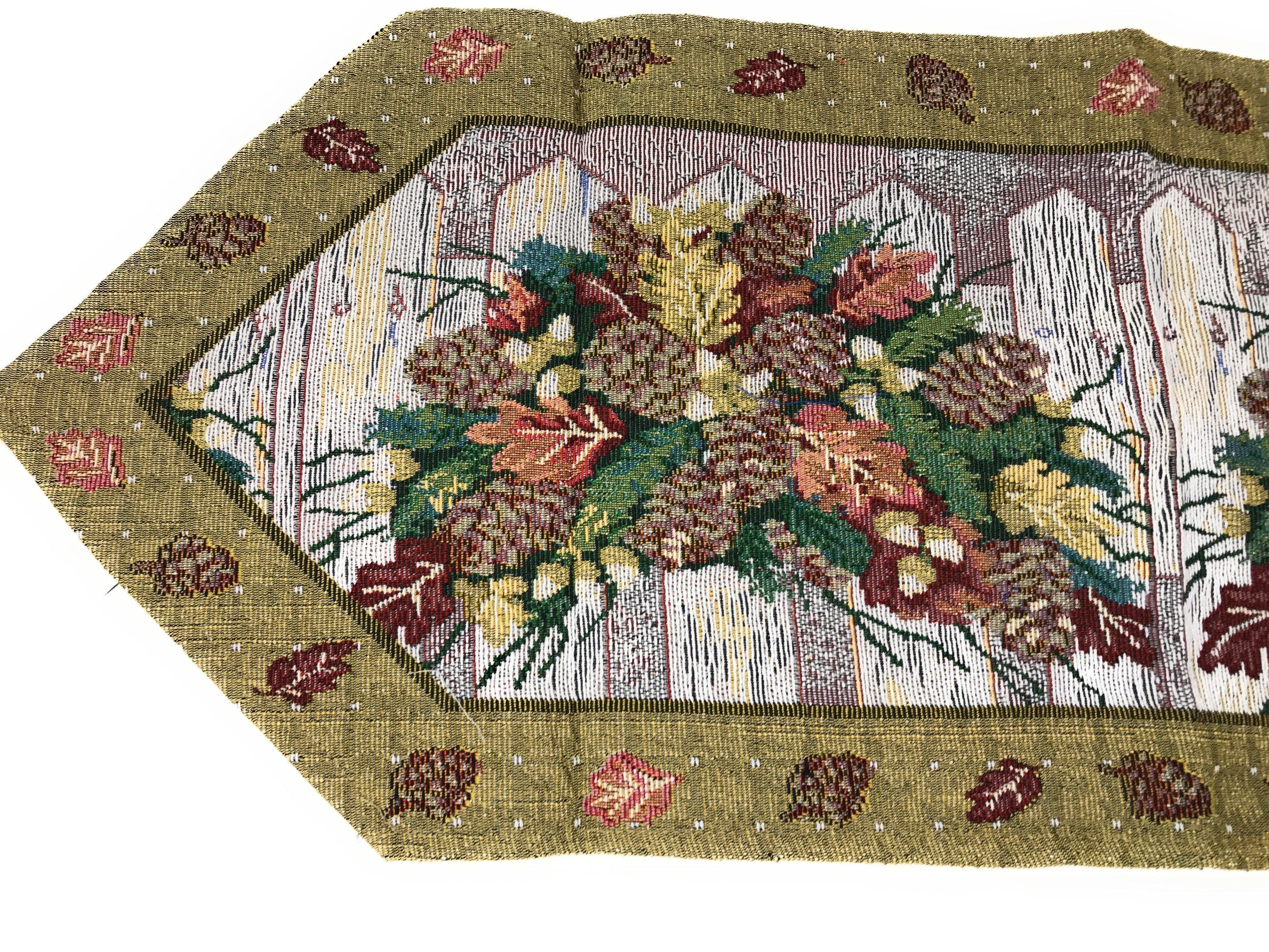 DaDa Bedding Rustic Floral Bouquet Lights Holiday Tapestry Dining Table Runner (6068) DaDalogy Bedding Collection