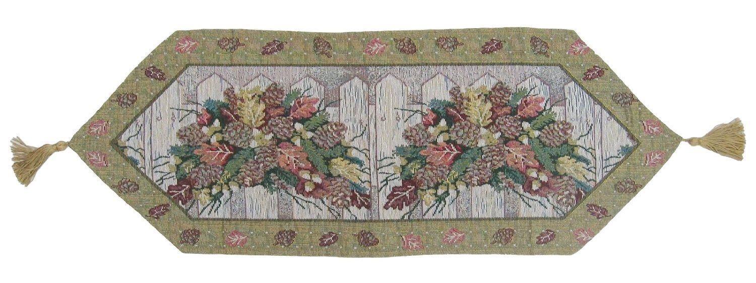 DaDa Bedding Rustic Floral Bouquet Lights Holiday Tapestry Dining Table Runner (6068) DaDalogy Bedding Collection