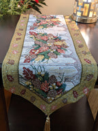 DaDa Bedding Rustic Floral Bouquet Lights Holiday Tapestry Dining Table Runner (6068) DaDalogy Bedding Collection