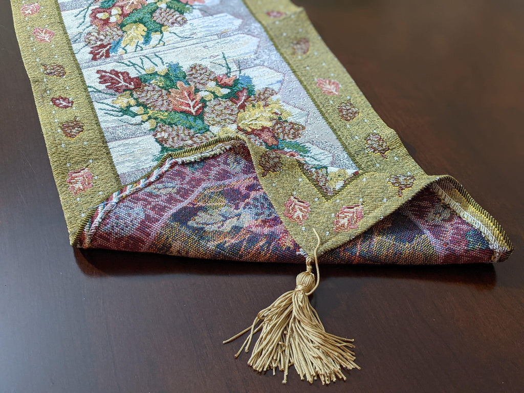 DaDa Bedding Rustic Floral Bouquet Lights Holiday Tapestry Dining Table Runner (6068) DaDalogy Bedding Collection