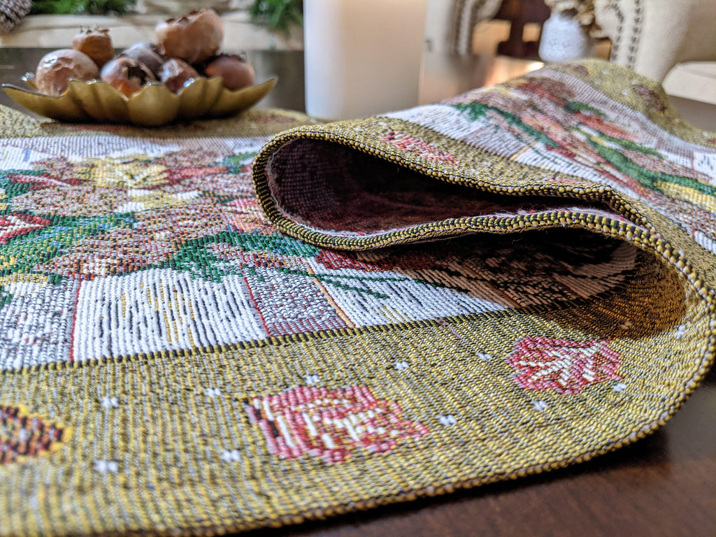 DaDa Bedding Rustic Floral Bouquet Lights Holiday Tapestry Dining Table Runner (6068) DaDalogy Bedding Collection