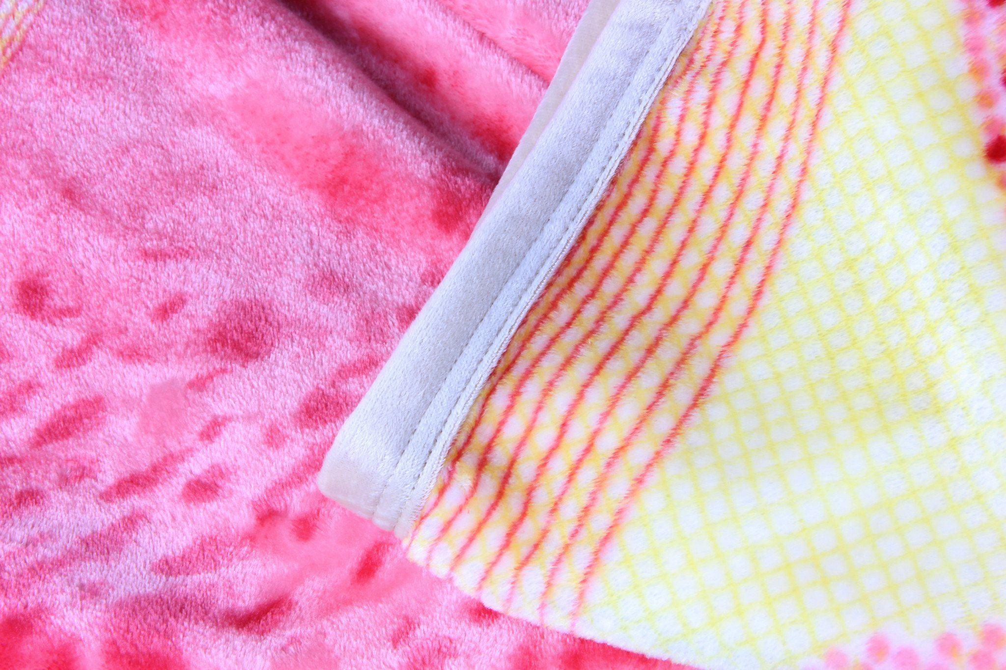 DaDa Bedding Seashore Sunny Yellow Lavender Floral Flannel Mink Fleece Throw Blanket (XY9901) DaDalogy Bedding Collection