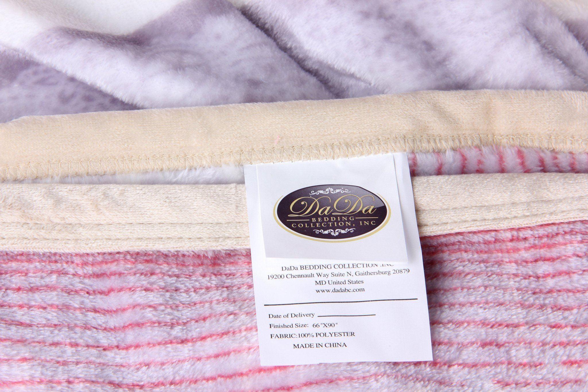 DaDa Bedding Seashore Sunny Yellow Lavender Floral Flannel Mink Fleece Throw Blanket (XY9901) DaDalogy Bedding Collection