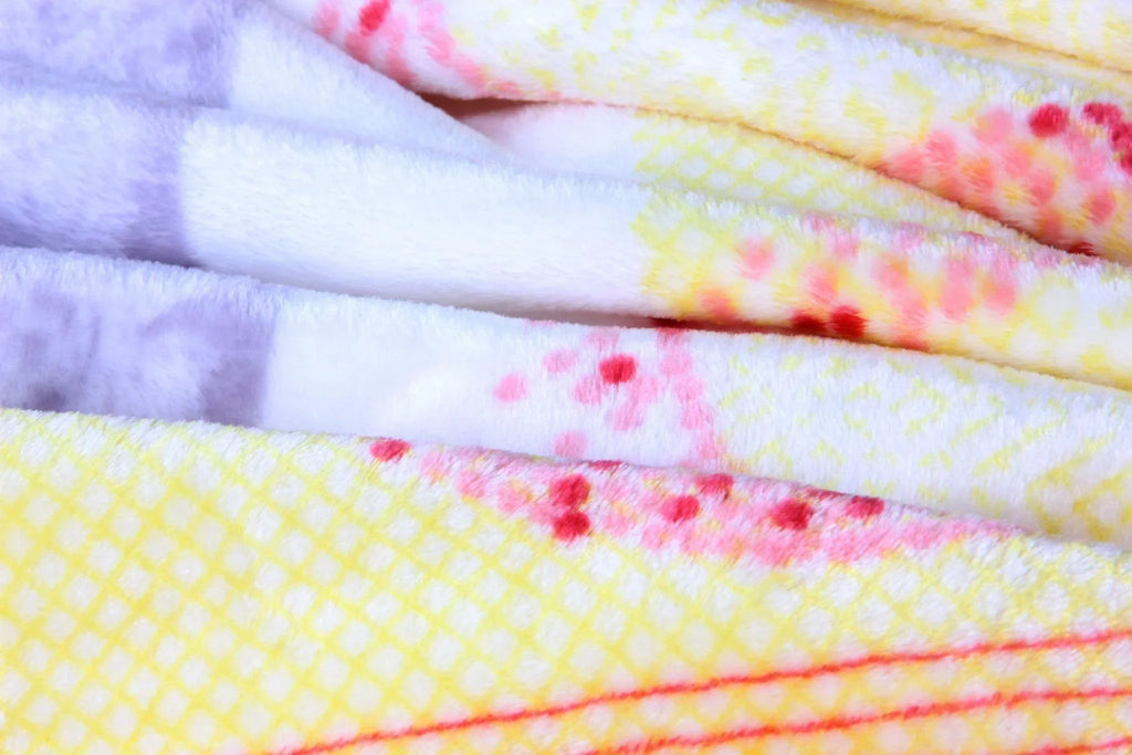 DaDa Bedding Seashore Sunny Yellow Lavender Floral Flannel Mink Fleece Throw Blanket (XY9901) DaDalogy Bedding Collection