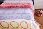 DaDa Bedding Seashore Sunny Yellow Lavender Floral Flannel Mink Fleece Throw Blanket (XY9901) DaDalogy Bedding Collection
