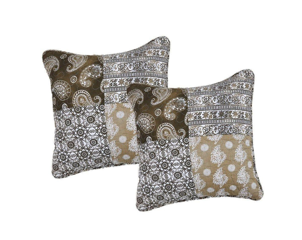 DaDa Bedding Set of 2 Bohemian Patchwork Moroccan Paisley Dreams Throw Pillow Covers, 18" (JHW885) DaDalogy Bedding Collection