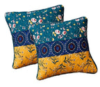 DaDa Bedding Set of 2 Bohemian Patchwork WildFlowers Floral Gardenia Throw Pillow Covers, 18" x 18" (JHW886) DaDalogy Bedding Collection