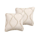 DaDa Bedding Set of 2 Charming Country Tufted Ivory Tan Ruffles Throw Pillow Covers - 18" x 18" (JHW873) DaDalogy Bedding Collection