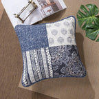 DaDa Bedding Set of 2-Pieces Bohemian Denim Blue Elegance Throw Pillow Covers - 18” x 18" (JHW660) DaDalogy Bedding Collection