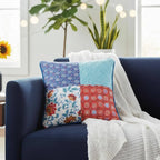 DaDa Bedding Set of 2-Pieces Bohemian Vibes Patchwork Floral Throw Pillow Covers, 18" x 18" (JHW878) DaDalogy Bedding Collection