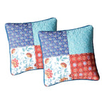 DaDa Bedding Set of 2-Pieces Bohemian Vibes Patchwork Floral Throw Pillow Covers, 18" x 18" (JHW878) DaDalogy Bedding Collection