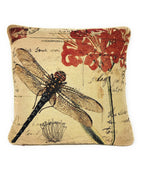 DaDa Bedding Set of 2-Pieces Dragonfly Dreams Nature Garden Tapestry Throw Pillow Covers w/ Inserts - 18" x 18" DaDalogy Bedding Collection