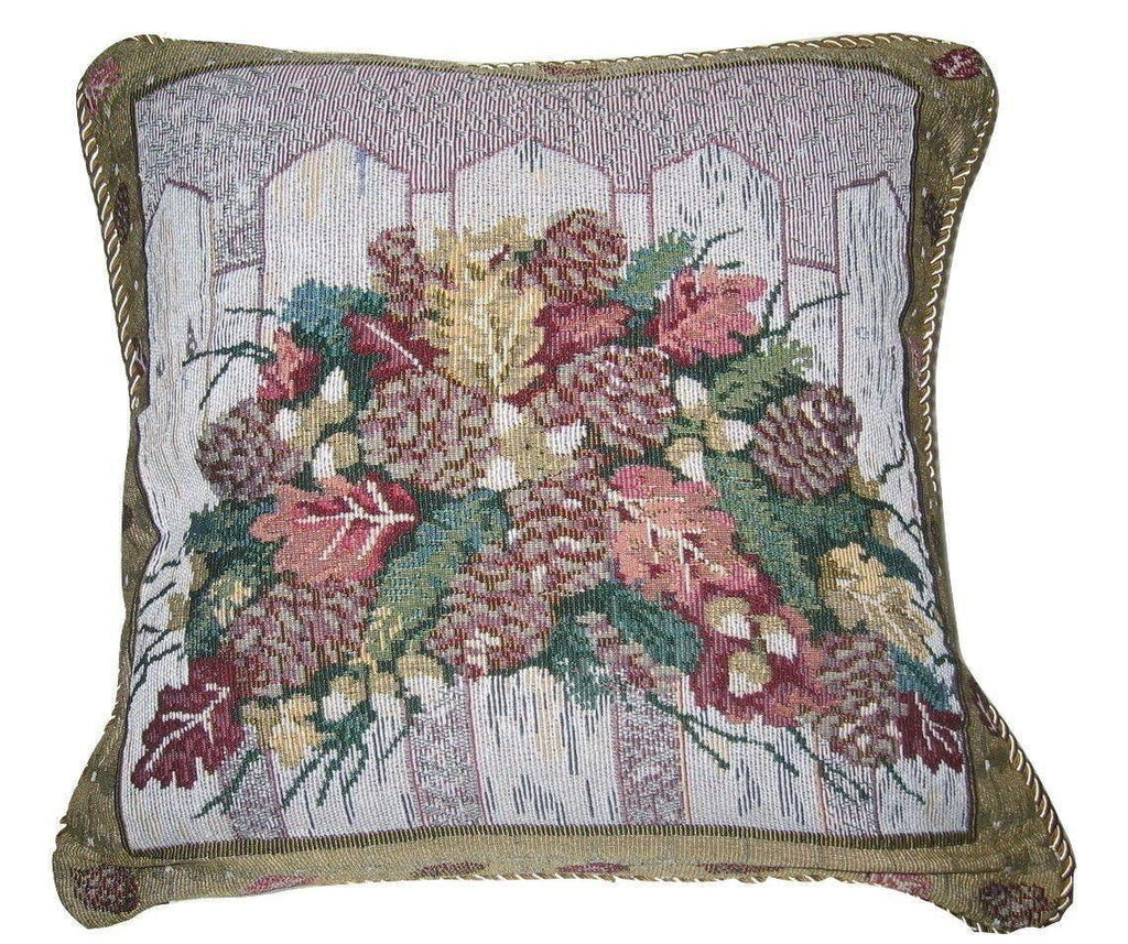 DaDa Bedding Set of 2-Pieces Festive Holiday Fiesta Floral Botanical Tapestry Throw Pillow Covers w/ Inserts - 18" x 18" DaDalogy Bedding Collection