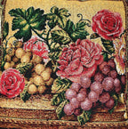 DaDa Bedding Set of 2-Pieces Parade Fruit & Roses Garden Tapestry Throw Pillow Covers w/ Inserts - 18" x 18" DaDalogy Bedding Collection