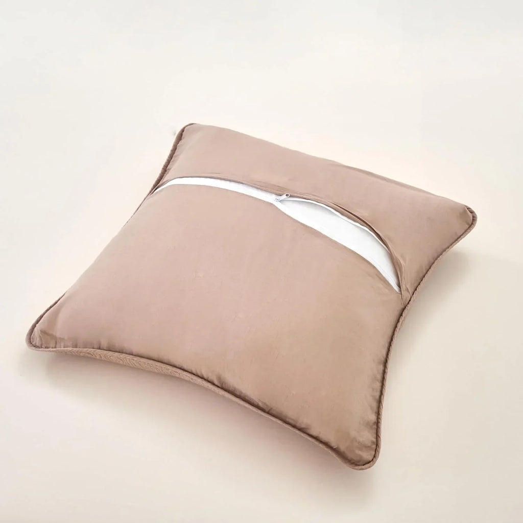 DaDa Bedding Set of 2-Pieces Sandy Beige Taupe Square Cushion Throw Pillow Covers, 18" x 18" (JHW-585) DaDalogy Bedding Collection