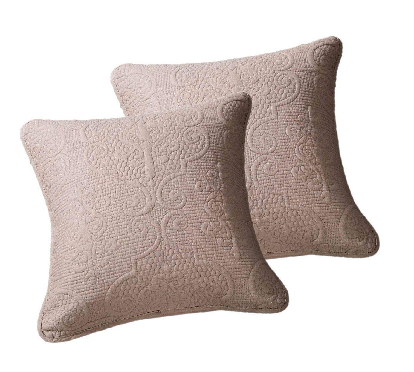 DaDa Bedding Set of 2-Pieces Sandy Beige Taupe Square Cushion Throw Pillow Covers, 18" x 18" (JHW-585) DaDalogy Bedding Collection