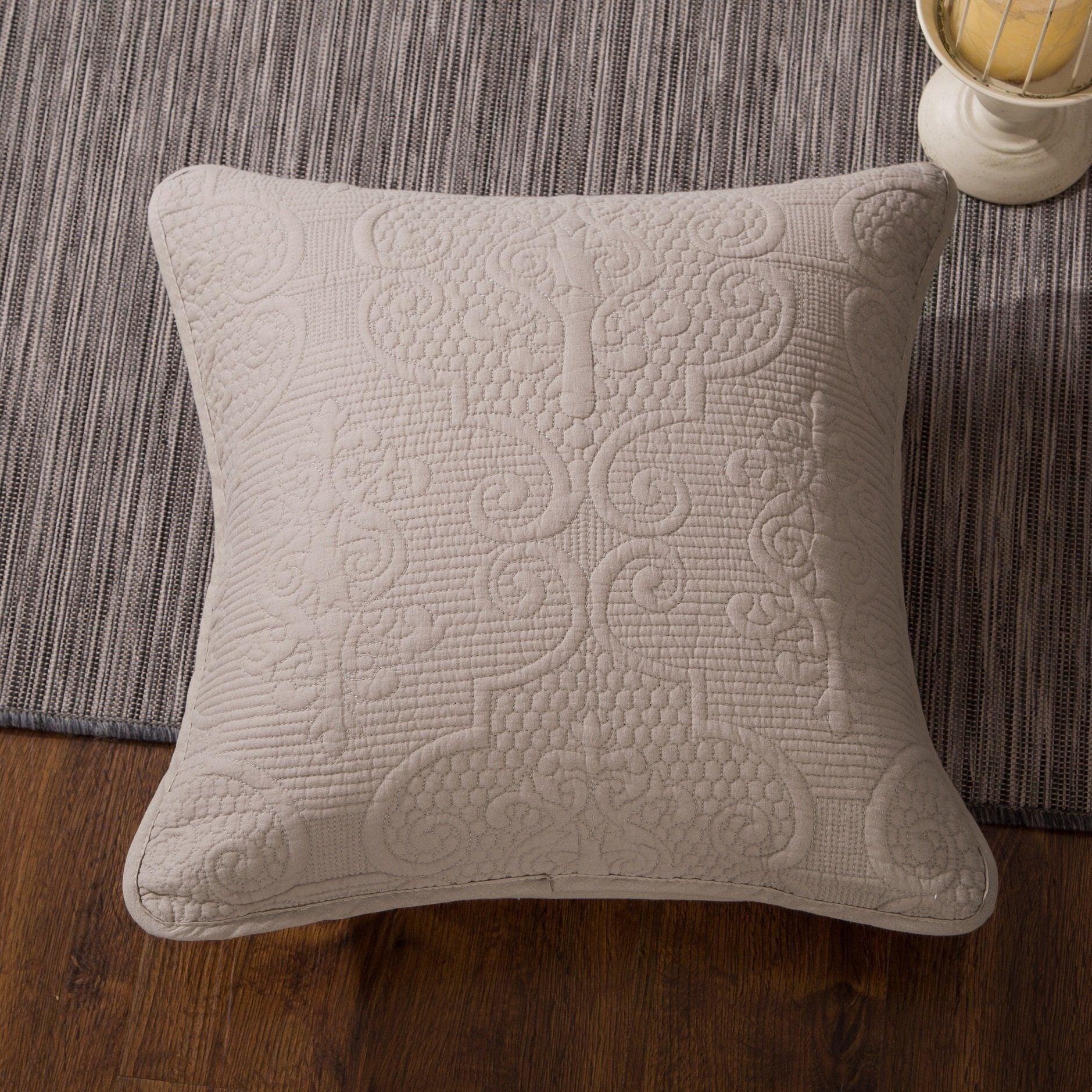 DaDa Bedding Set of 2-Pieces Sandy Beige Taupe Square Cushion Throw Pillow Covers, 18" x 18" (JHW-585) DaDalogy Bedding Collection