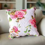 DaDa Bedding Set of 2 Romantic Roses Spring Floral Pink Throw Pillow Covers, 18" (JHW879) DaDalogy Bedding Collection