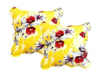 DaDa Bedding Set of 2 Sunshine Yellow Hummingbirds Floral Scalloped Throw Pillow Covers, 18" (JHW925) DaDalogy Bedding Collection