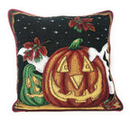 DaDa Bedding Set of 4 Pieces - Autumn Harvest Halloween & Christmas Ornaments Holiday Tapestry Throw Pillow Covers Bundle Pack - 16" x 16" DaDalogy Bedding Collection