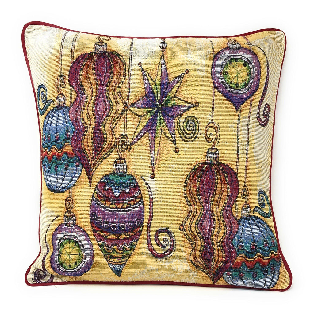 DaDa Bedding Set of 4 Pieces - Autumn Harvest Halloween & Christmas Ornaments Holiday Tapestry Throw Pillow Covers Bundle Pack - 16" x 16" DaDalogy Bedding Collection
