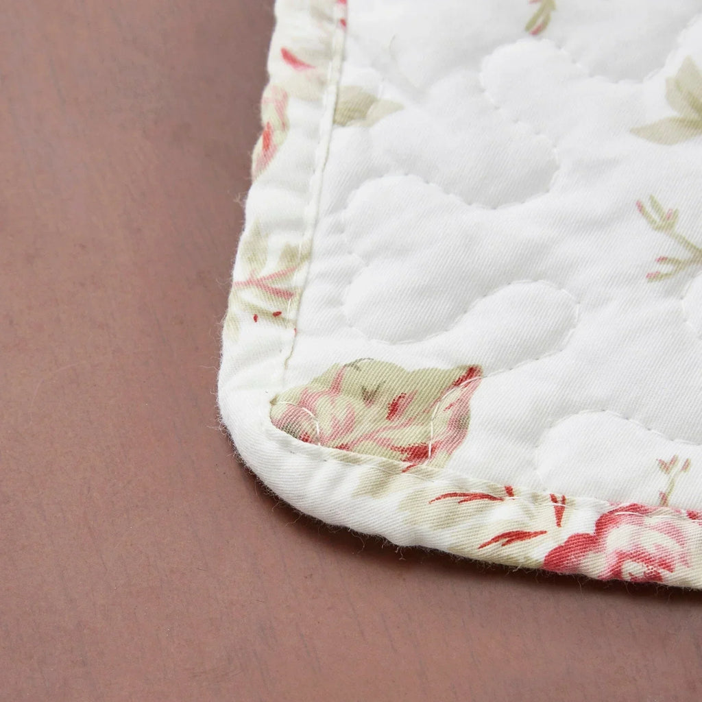 DaDa Bedding Set of 4-Pieces Dainty Cottage Floral Roses Quilted Cotton Dining Table Placemats 13” x 19” (3036) DaDalogy Bedding Collection