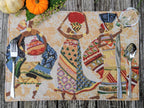DaDa Bedding Set of 4-Pieces Dancing Women African Kwanzaa Tapestry Dining Table Placemats 13” x 19” (18117) DaDalogy Bedding Collection
