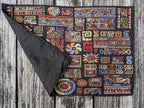 DaDa Bedding Set of 4-Pieces Ethnic Ornaments Geometric Black Tapestry Dining Placemats 13” x 19” (18118)