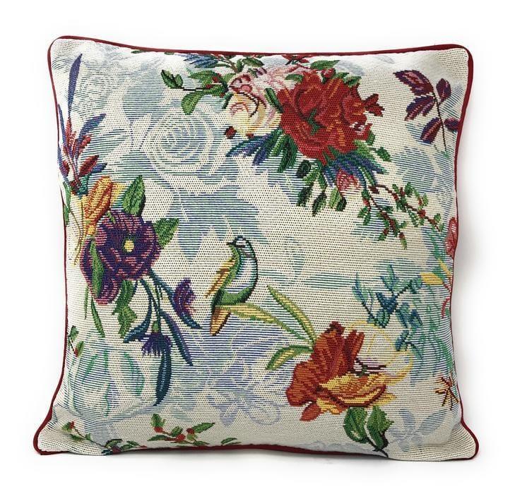 DaDa Bedding Set of 4 Pieces - Floral Garden Botanical Tapestry Throw Pillow Covers Bundle Pack - 16" x 16" DaDalogy Bedding Collection