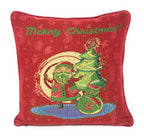 DaDa Bedding Set of 4 Pieces - Magical Santa Snowman Gingerbread Christmas Holiday Tapestry Throw Pillow Covers Bundle Pack - 16" x 16" DaDalogy Bedding Collection