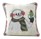 DaDa Bedding Set of 4 Pieces - Magical Santa Snowman Gingerbread Christmas Holiday Tapestry Throw Pillow Covers Bundle Pack - 16" x 16" DaDalogy Bedding Collection