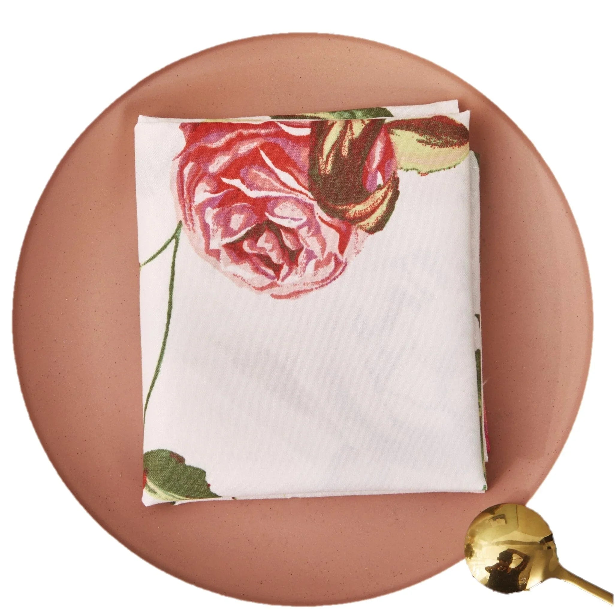 DaDa Bedding Set of 4-Pieces Romantic Roses Pink Floral Dining Table Napkins 18" x 18" (879) DaDalogy Bedding Collection