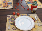DaDa Bedding Set of 4-Pieces Starry Bohemian Lantern Ornaments Christmas Tapestry Placemats 13” x 19” (14916) DaDalogy Bedding Collection