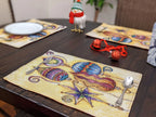DaDa Bedding Set of 4-Pieces Starry Bohemian Lantern Ornaments Christmas Tapestry Placemats 13” x 19” (14916) DaDalogy Bedding Collection
