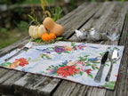 DaDa Bedding Set of 4-Pieces Tropical Sky Blue Birds Floral Tapestry Dining Table Placemats 13” x 19” (18116) DaDalogy Bedding Collection
