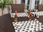 DaDa Bedding Set of 4-Pieces Valentine's day Yellow & Black Hearts Tapestry Dining Table Placemats 13” x 19” (18113) DaDalogy Bedding Collection